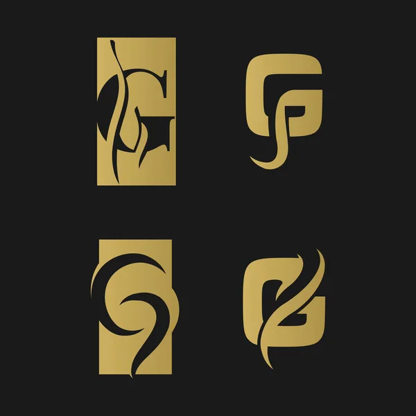 Set Letter Logo Icon Flat Vector Design Template Eps — стоковый вектор
