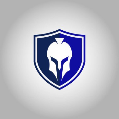 Spartalı savaşçı sembolünün kalkanı ve miğferi.