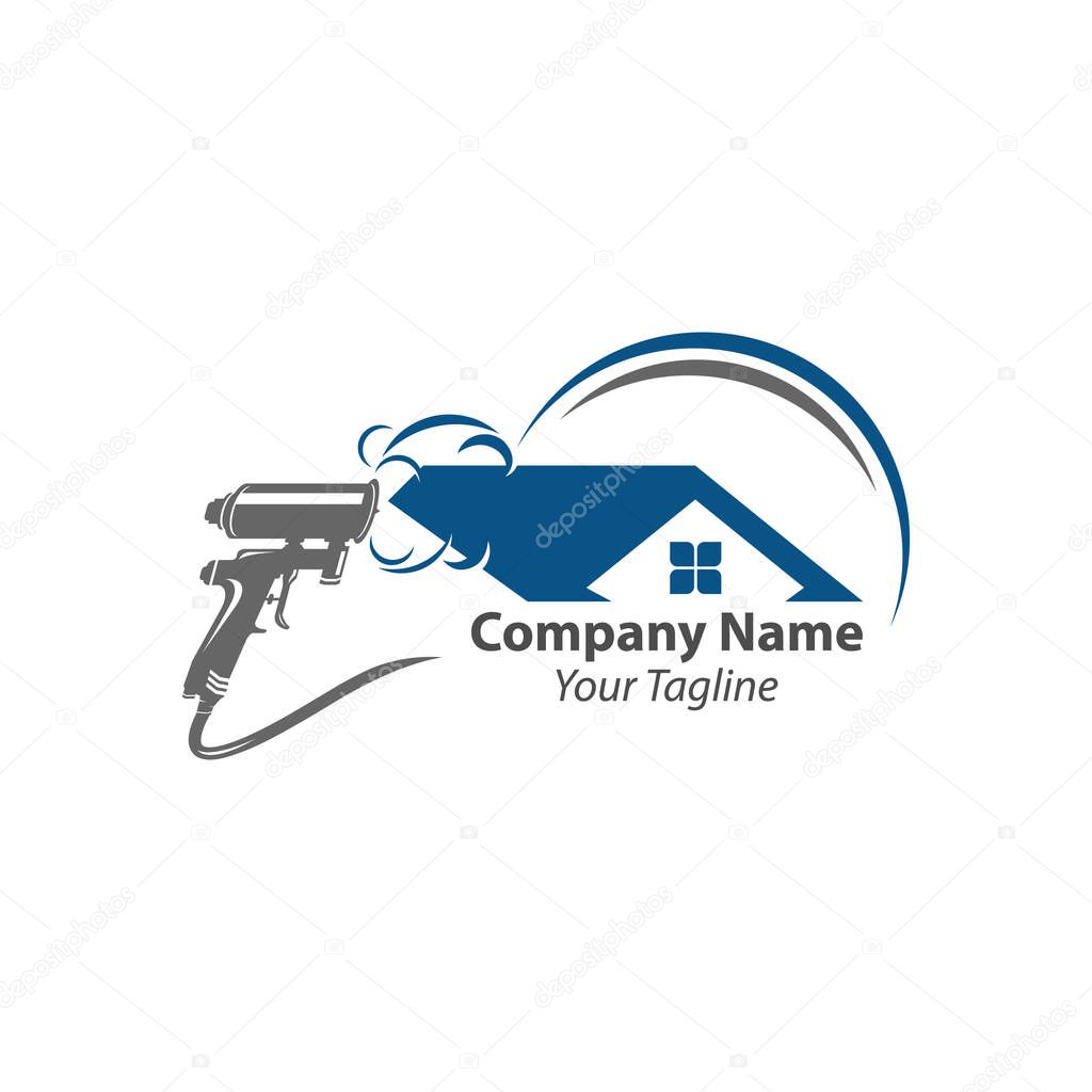 Foam Gun Insulation Logo Design Template Isolated Vector