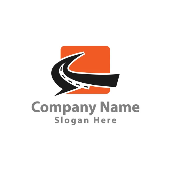 Forma Logotipo Minimalista Com Uma Estrada Recuando Para Distância Eps — Vetor de Stock