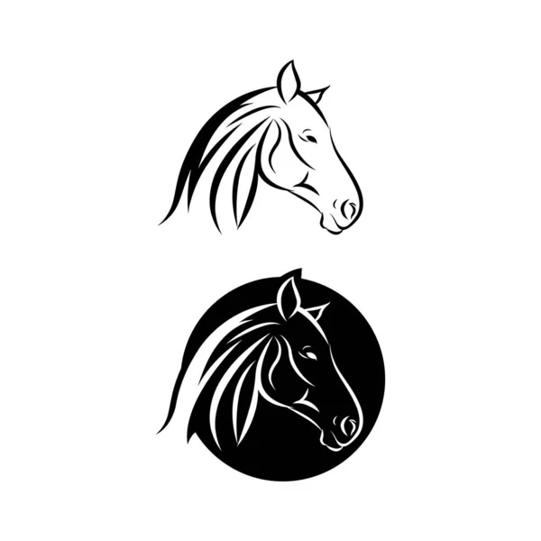 Cabeza Negra Icono Caballo Vector Aislado Sobre Fondo Blanco Cabeza — Archivo Imágenes Vectoriales