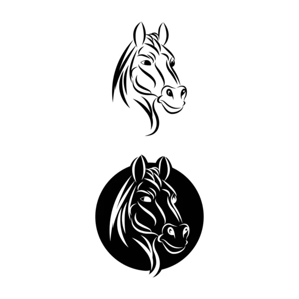 Μαύρο Κεφάλι Άλογο Διάνυσμα Εικονίδιο Απομονώνονται Λευκό Φόντο Εικόνα Διάνυσμα — Διανυσματικό Αρχείο