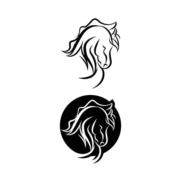 Black Head Horse Icon Vector Isolated White Background Black Head — Stock Vector