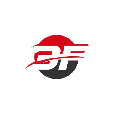 İlk harf ve numara logosu, F ve 3, F3, 3F, koyu gri ve kırmızı. EPS 10