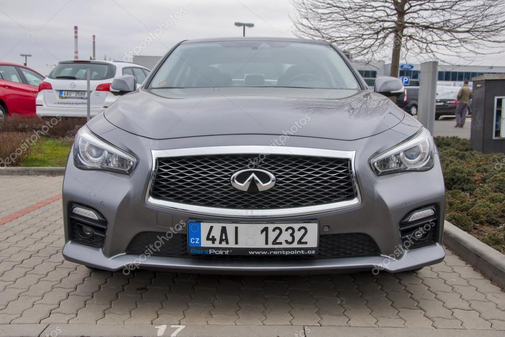 PRAGUE, THE CZECH REPUBLIC, 12.03.2016 - Infiniti car in front of car store Infiniti in Prague