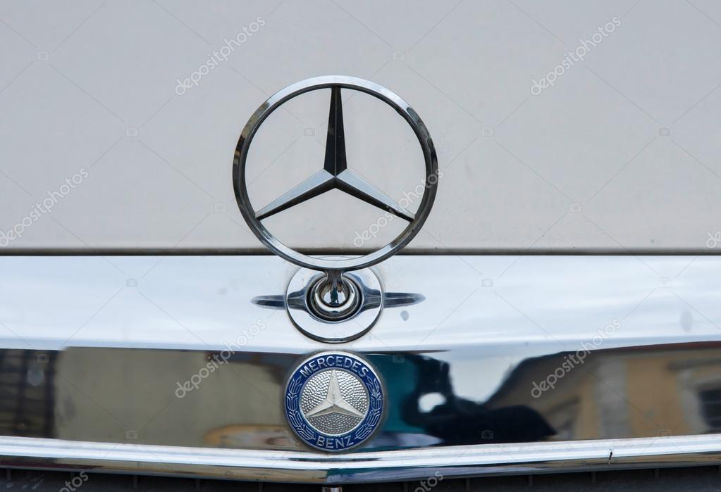 PRAGUE, THE CZECH REPUBLIC, 19.08.2016 - logo of brand Mercedes Benz. Mercedes Benz is a german brand of very famous luxury car