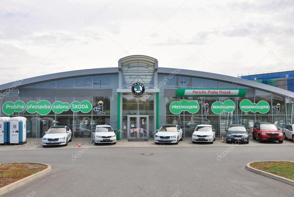 PRAGUE, THE CZECH REPUBLIC, 02.08.2015 - car store Skoda in Prague