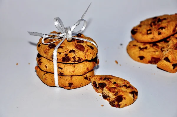 Μπισκότα σοκολάτας σε φόντο — Φωτογραφία Αρχείου