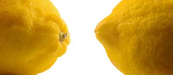 Деталь Обох Кінців Лимона Панорамна Композиція Вид Збоку — стокове фото
