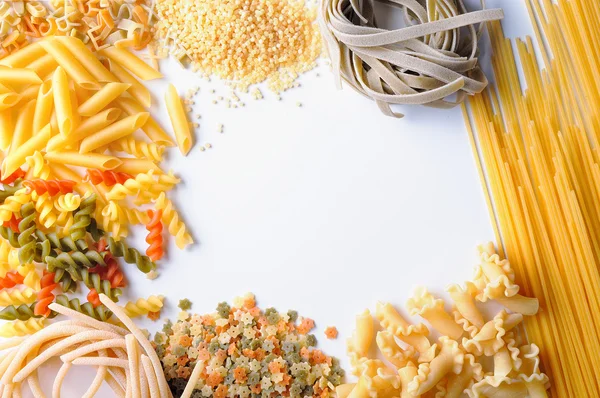 Framework of uncooked pasta isolated — Stock Photo, Image