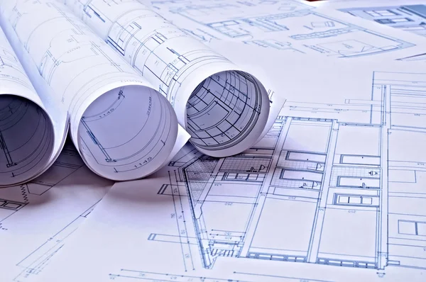 Architectural plans of a dwelling — Stock Photo, Image