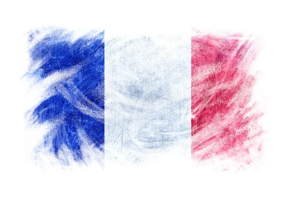 Frankreich Flagge Tafel Kreide gelöscht isoliert — Stockfoto