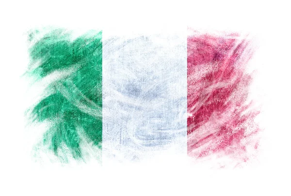 Italie tableau noir drapeau craie effacé isolé — Photo