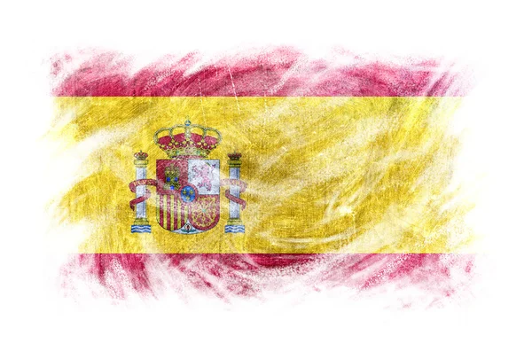 Pizarra bandera de España tiza borrado aislado — Foto de Stock