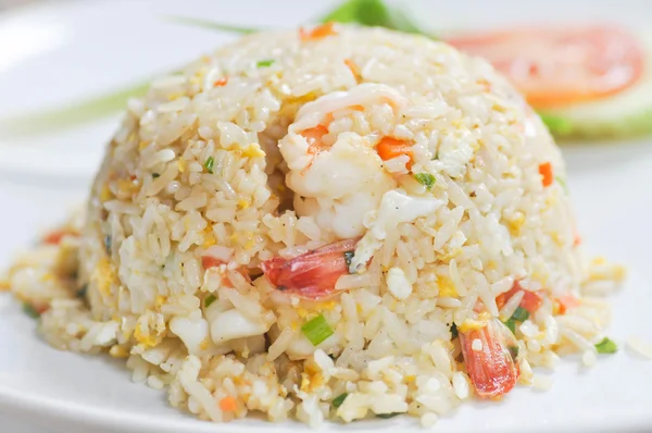 Gesauteerde rijst met garnalen — Stockfoto