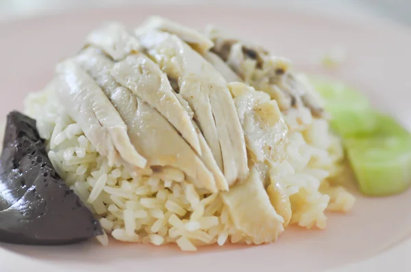Hainan nasi ayam atau ayam kukus dengan nasi — Stok Foto