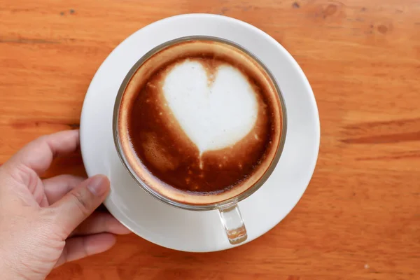 Kopi Kopi Panas Dalam Tampilan Atas — Stok Foto