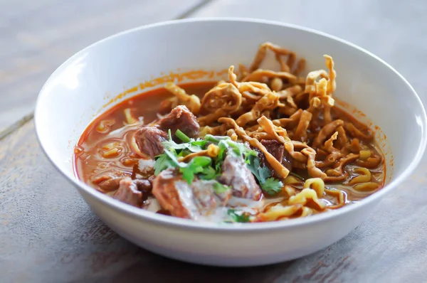 Noodles Beef Curry Noodles Thai Curry Noodles Beef Noodles — Stock Photo, Image