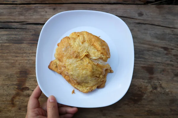 Omelette Omelett Oder Spiegelei Mit Reis Oder Thai Omelett — Stockfoto