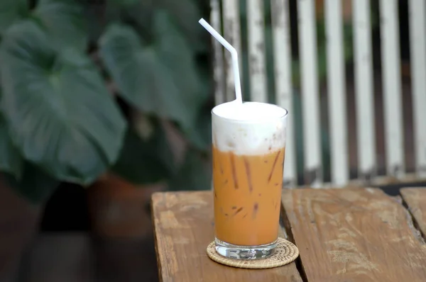 Helado Con Leche Tailandés Con Leche Tailandesa —  Fotos de Stock