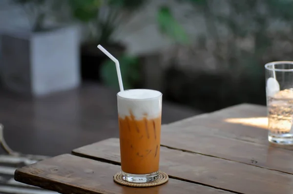 Helado Con Leche Tailandés Con Leche Tailandesa —  Fotos de Stock