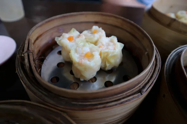 steamed shrimp balls , Chinese steamed dumpling or dim sum