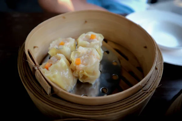 steamed shrimp balls , Chinese steamed dumpling or dim sum