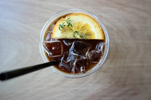 Saft Orangensaft Und Espresso Oder Schwarzer Orangenkaffee Orangensaft Espresso — Stockfoto