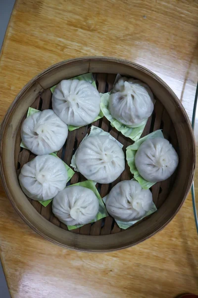 steamed ball , Chinese steamed dumpling or steamed stuff bun or ,xiao long bao
