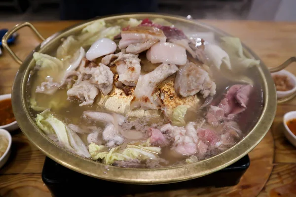 Grillezett Sertéshús Vagy Sült Sertéshús Sütőben Thai Ételek Koreai Ételek — Stock Fotó