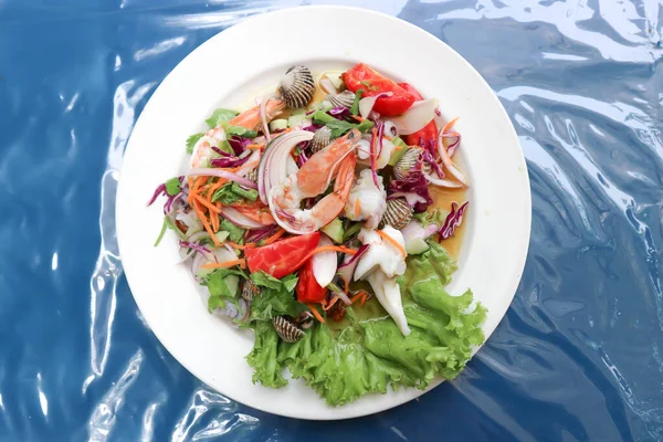 Pittige Salade Pittige Zeevruchten Salade Thais Eten — Stockfoto
