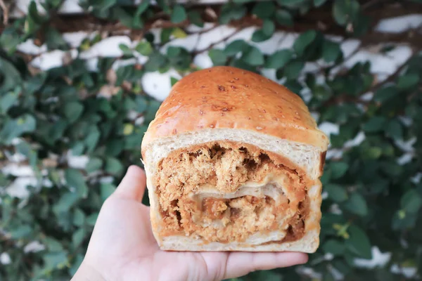 Brötchen Brot Oder Schweinebrot Oder Laib Brot Zum Servieren — Stockfoto