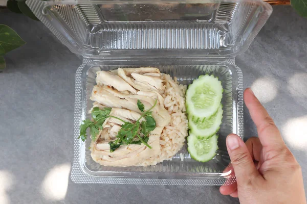 Ayam Dan Nasi Nasi Ayam Atau Nasi Cina Dalam Kotak — Stok Foto