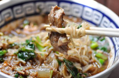 noodles, Chinese noodles or beef noodles or beef soup