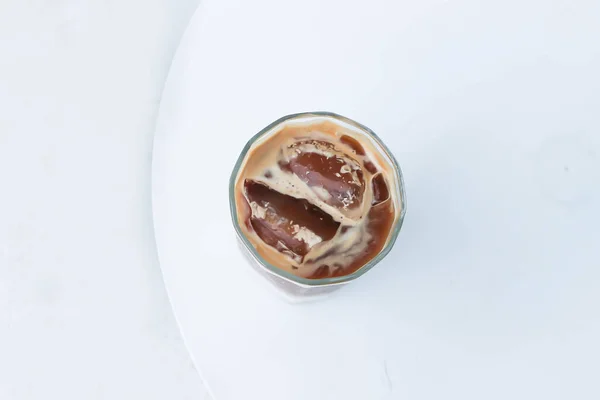iced coffee or iced latte coffee or iced mocha or coffee in white background