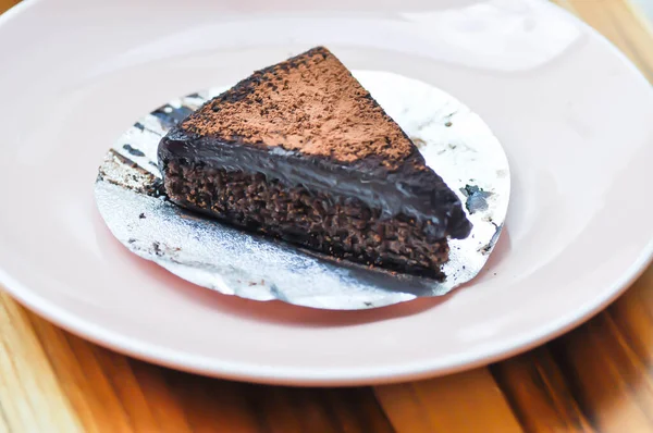 巧克力蛋糕或黑巧克力蛋糕 巧克力布朗尼 — 图库照片