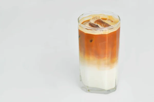 coffee , iced coffee or iced latte coffee or iced mocha in white background