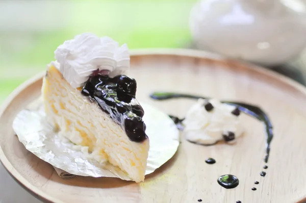 Tarta de queso con arándanos — Foto de Stock