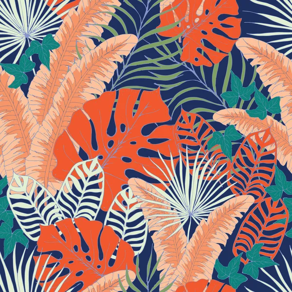 Vektör renkli tropikal desensiz iz arkaplanı.