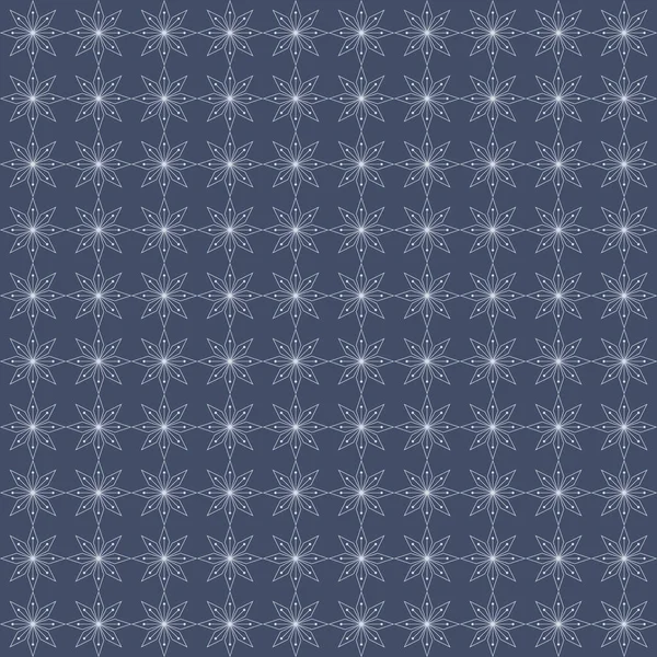 Vector geométrico blanco invierno copos de nieve estrella patrón sin costuras imprimir fondo. — Archivo Imágenes Vectoriales
