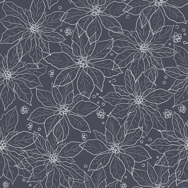 Vektör koyu gri noktalı çiçek desensiz iz arkaplanı