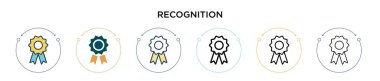Recognition icon in filled, thin line, outline and stroke style. Vector illustration of two colored and black recognition vector icons designs can be used for mobile, ui, web clipart