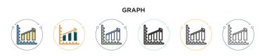 Grafik simgesi dolu, ince çizgi, özet ve vuruş stili. Mobil, ui, web için iki renkli ve siyah grafik vektör ikonu tasarımı vektör illüstrasyonu kullanılabilir