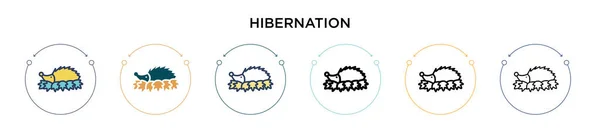 Hibernation Icon Filled Thin Line Outline Stroke Style Vector Illustration — Stock Vector
