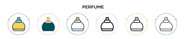 Icono Perfume Línea Llena Delgada Contorno Estilo Trazo Ilustración Vectorial — Vector de stock