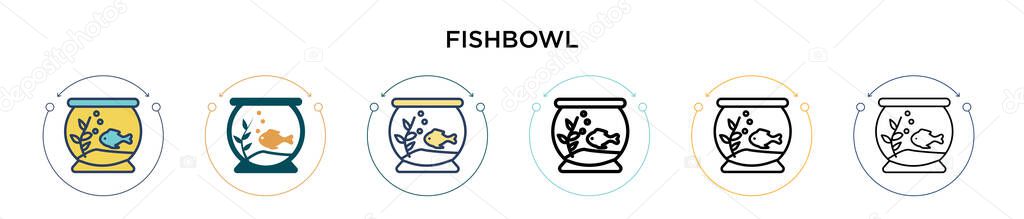 Fishbowl Icon Filled Thin Line Outline Stroke Style Vector Illustration Vector Graphics