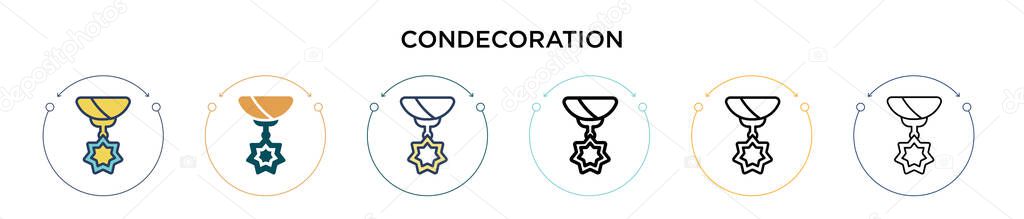 Condecoration Icon Filled Thin Line Outline Stroke Style Vector Illustration Stock Illustration