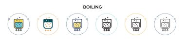Kaynama simgesi dolu, ince çizgi, özet ve vuruş stili. İki renkli ve siyah kaynama vektör simgesi tasarımı mobil, ui, web için kullanılabilir