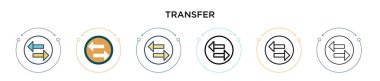 Aktarım simgesi doldurulmuş, ince çizgi, özet ve vuruş stili. Mobil, ui, web için iki renkli ve siyah vektör ikonu tasarımı vektör illüstrasyonu kullanılabilir