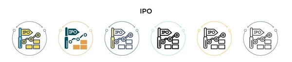 Icono Ipo Línea Llena Delgada Contorno Estilo Trazo Ilustración Vectorial — Vector de stock